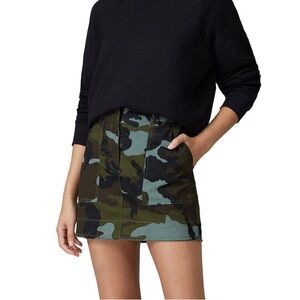 REVOLVE Camo Fall Denim Mini Skirt Size 6 Nili Lotan
